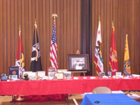 Flags at a memorial service